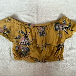 off the shoulder floral crop top